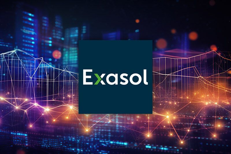 Exasol Logo auf Hintergrundbild