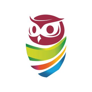 Red Logo as stylized Owl